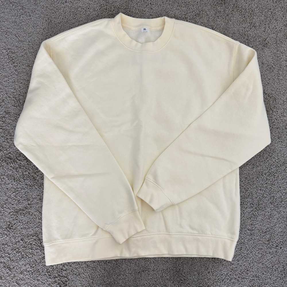 AS Colour Relax Crewneck Sweatshirt Cream Pale Yellow Relaxed Fit Pullover Large